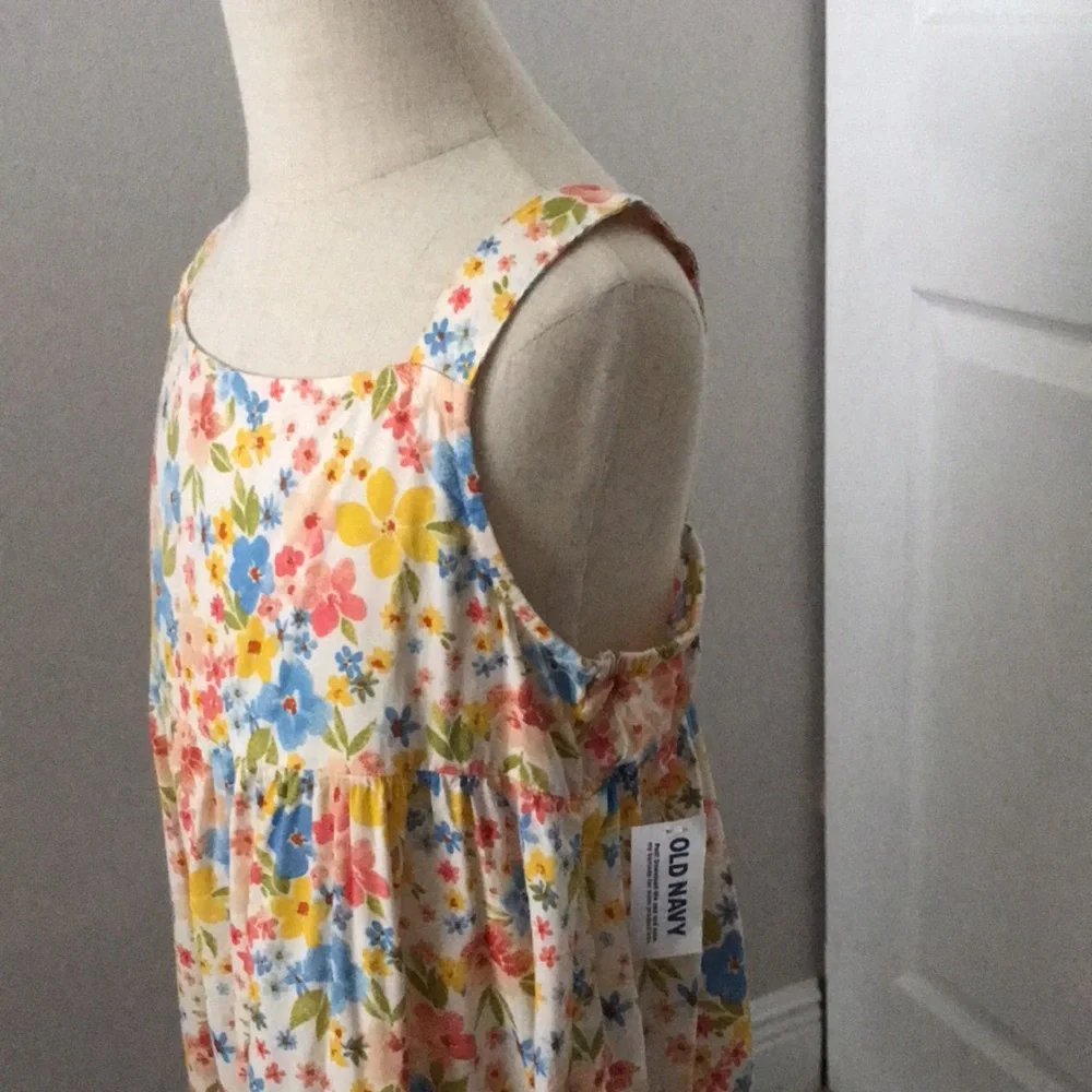 NEW - OLD NAVY Girls Printed Sleeveless Tiered All-Day Dress | 8